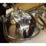 Three graduated electroplated meat domes (3)