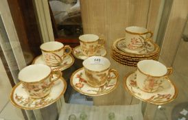 Set of six Royal Worcester cups, saucers and tea plates (one cup has a chip on the rim)  Re: Enquiry