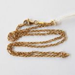 9ct gold belcher link chain, the elongated links 3.9g approx