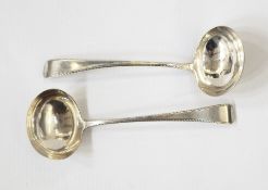 Pair of Old English feather-edged ladles, London 1810, 2.8oz approx