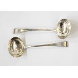 Pair of Old English feather-edged ladles, London 1810, 2.8oz approx