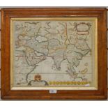 Map after Nicolaus Blancardus "Asia Antiqua cum Finitimis Africae et Europae", 33cm x 41cm (framed)