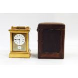 19th century AguillesFrench repeating alarm carriage clock having swing shaped hooped handle,