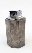 20th century octagonal silver table lighter by Asprey & Co Ltd, Birmingham 1997, 9.5cm