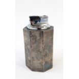 20th century octagonal silver table lighter by Asprey & Co Ltd, Birmingham 1997, 9.5cm