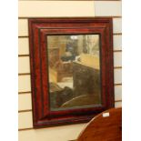 Reproduction Venetian style faux-tortoiseshell mirror, 60cm x 50cm overall approx