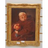 Pap,  Karoly (1918)  Oil on board  Portrait of a jovial monk, signed lower left 'P.K', 39cm x 27cm.