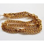 9ct gold curb link chain necklace, 8.8g