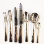 Set of six rat tail Mappin & Webb boxed teaspoons and a large quantity of flatware, including