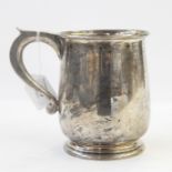 Large early 20th century presentation mug of shaped baluster form, ribbed rim, engraved 'John Murray