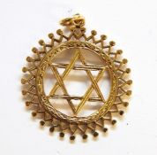 9ct gold 'Star of David' pendant, 4.3g approx