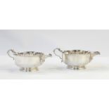 Early 20th century pair silver cream jugs retailed by 'Tessiers Limited, London', London 1937,