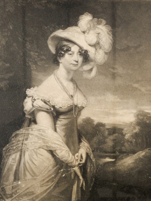 Three 19th century black and white engravings The Duchess of Gloucester engraved by S W Reynolds and