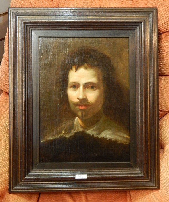 Unattributed Oil on canvas Portrait of a young gentleman in the Dutch manner, with lace collar, 42cm - Bild 2 aus 3