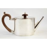 George III silver teapot of plain design, oval and straight sided, London 1779, maker's initials '