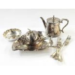 Large quantity of silver plated flatware including large ladle, teaspoons, forks, serving spoons,
