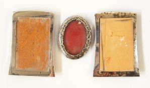 Pair of Art Deco silver photograph frames, Chester 1923 and a smaller oval frame (3)