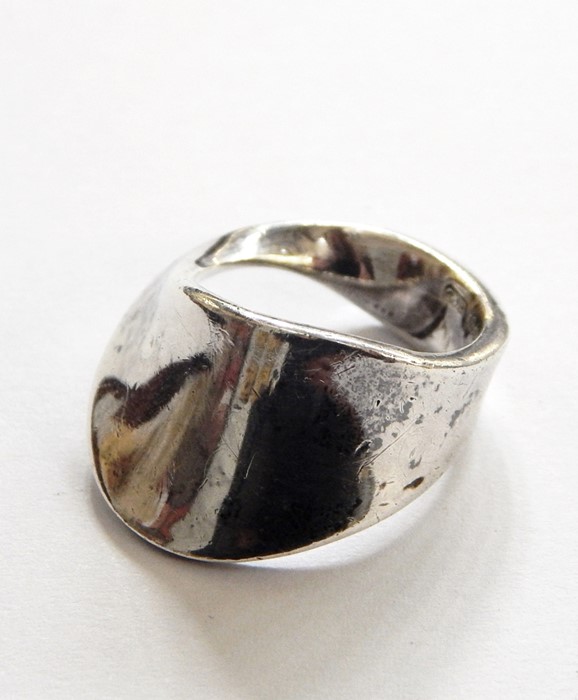 Georg Jensen silver modern curved design ring, boxed Re: Enquiry - Toys, Dolls, Models, Antiques &