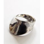 Georg Jensen silver modern curved design ring, boxed Re: Enquiry - Toys, Dolls, Models, Antiques &