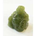 Chinese carved jade small figure of seated Buddha, 5cm high