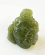 Chinese carved jade small figure of seated Buddha, 5cm high