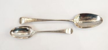 Georgian silver basting spoon, London 1796/7, 1 troy oz (the larger spoon 2 troy oz approx) and a