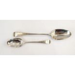 Georgian silver basting spoon, London 1796/7, 1 troy oz (the larger spoon 2 troy oz approx) and a