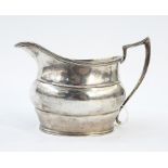 20th century silver sauce boat with thick banded body, London 1932, Harrison Bros & Howson, 5.4 troy