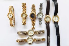 Large quantity of lady's wristwatches, gilt metal, chrome and various