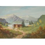 S Tollbalr/k(?) Oil on canvas Alpine scene, signed lower right, 48cm x 68cm