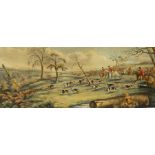 After S Alken Colour prints  "Coursing" and "Hare Hunting", 26cm x 67cm approx (both framed) (2)