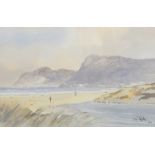 Philip Cloete (1936)  Watercolour drawing  South African beach scene (possibly Cape Town), signed