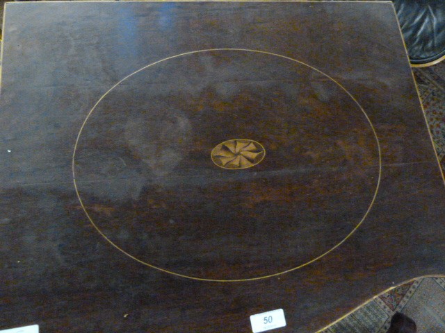 George III inlaid mahogany serpentine-fronted cellarette, the top with line and oval fan pattera - Image 3 of 8