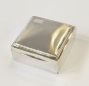 Early 20th century silver cigarette case, square with engine turned decoration and blind