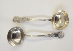 Pair of Queen's pattern ladles, London 1863, 4.2oz approx
