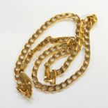 9ct gold flattened square curb-style link chain, 16.9g approx