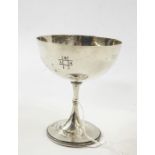 Silver goblet/christening cup, Sheffield 1882/3 (marks rubbed), possibly communion cup, with