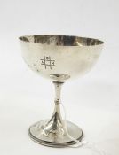 Silver goblet/christening cup, Sheffield 1882/3 (marks rubbed), possibly communion cup, with