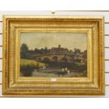 J M Barber Oil on canvas River scene, signed lower left and dated 1898(?), 35cm x 53cm (within