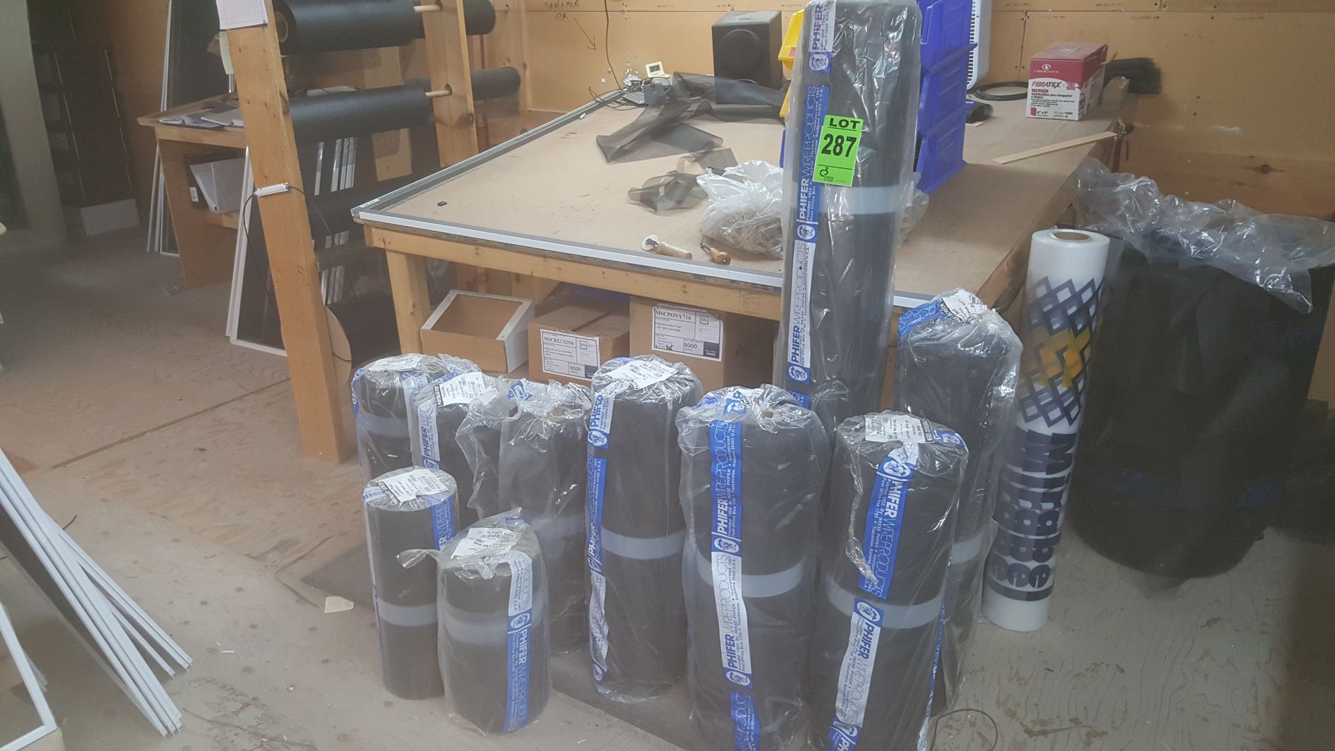 Lot of sealed PHIFERGLASS screen rolls, standard mesh, charcoal: (3) rolls of 24"x 600' (1) roll