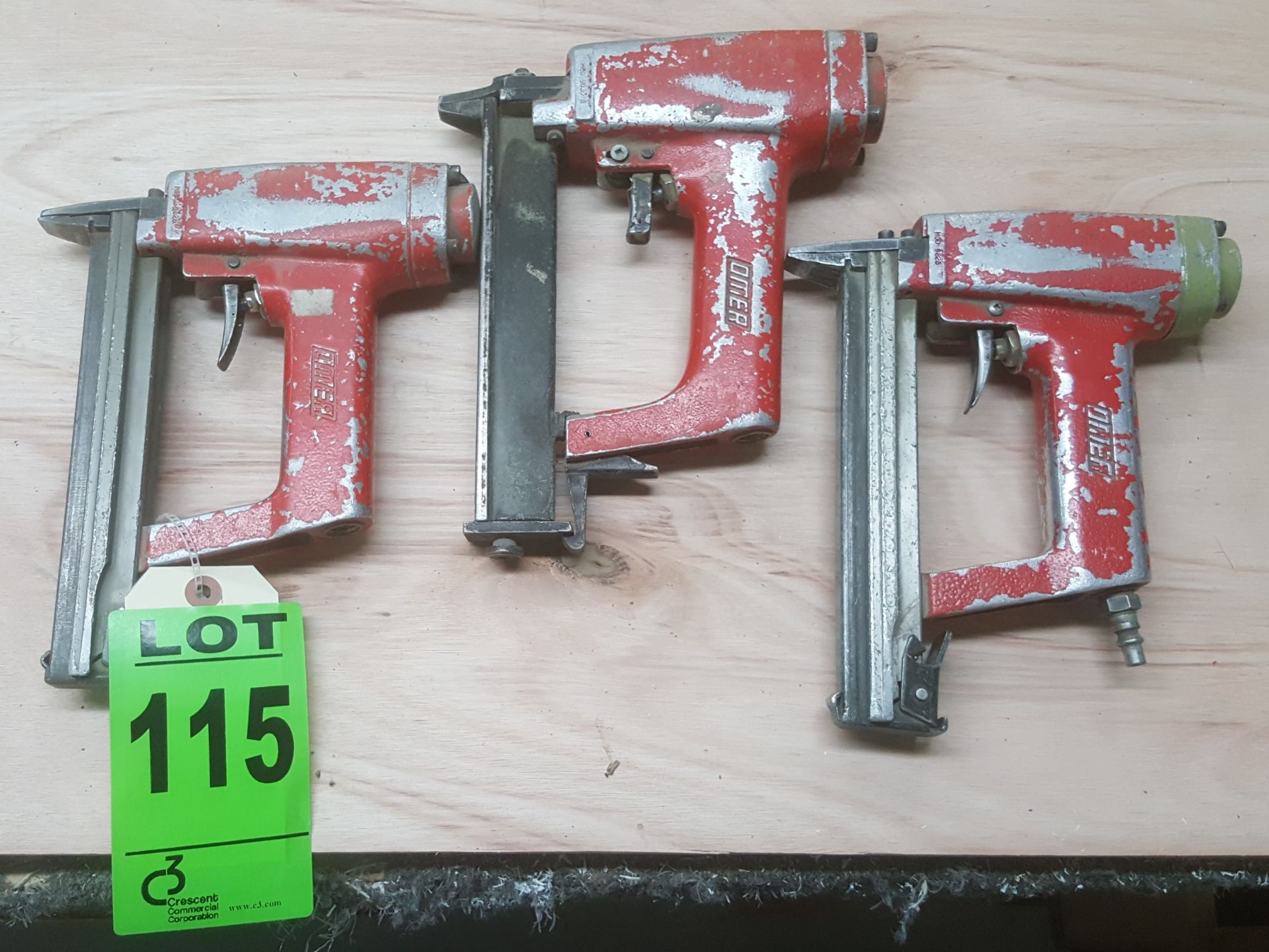 (3) OMER pneumatic staple guns