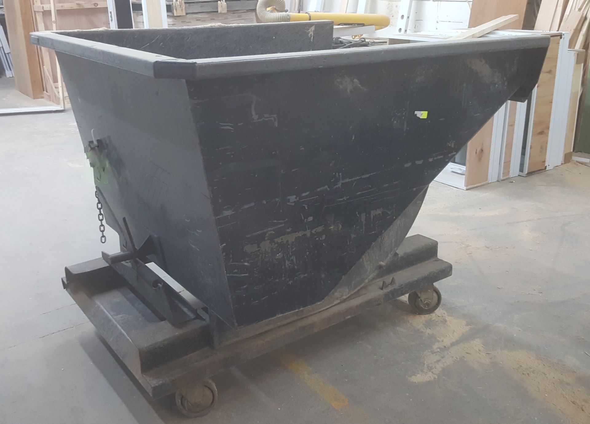 Steel Dumping bin on steel frame w/casters (54.5"x70"x52"H) - Image 2 of 4