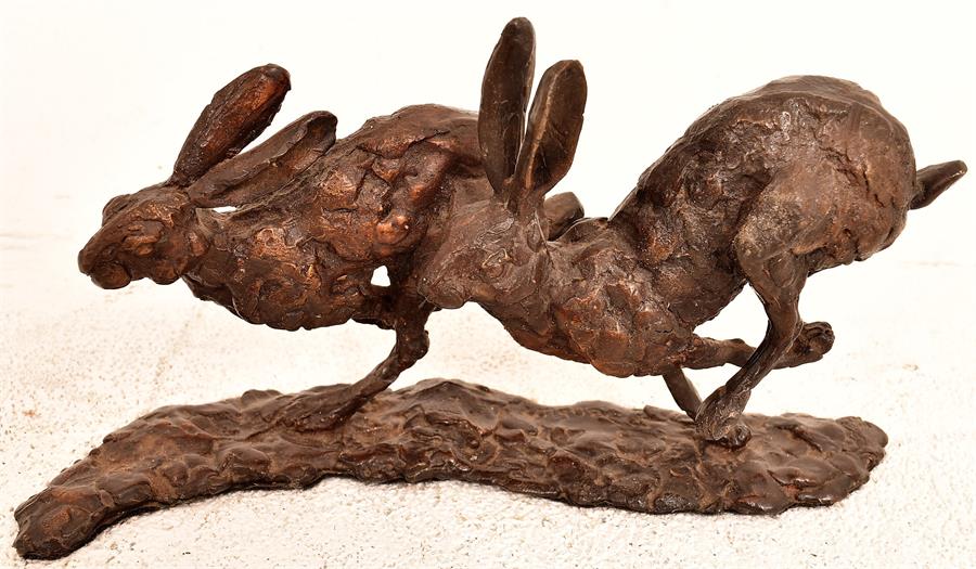 Paul Jenkins, Running Hares, Bronze Sculpture