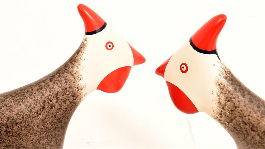 Pair Guinea Fowl, Ceramic - Image 2 of 2
