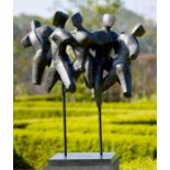 Sculpture, Guy Buseyne, bronze 'In Line'