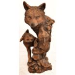 Family of Foxes Sculpture, Bronze