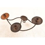 Triple Candle Holder, Wall Mounted, Forged Steel