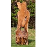 Sculpture, A teak root throne,