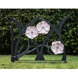 Sculpture, Julie Grose, Gothic Gates with Plum Blossom, Zinc-plated Painted Forged Steel, Unique