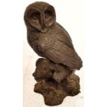 Owl Sculpture, Bronze Resin